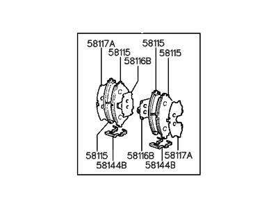 1992 Hyundai Elantra Brake Pad Set - 58101-28A00