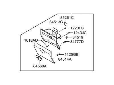 Hyundai Santa Fe Glove Box - 84510-26500-TI