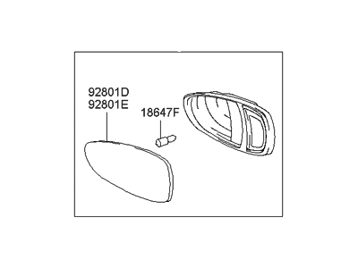 Hyundai 92660-39000-CI Rear Personal Lamp Assembly, Right