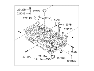 2007 Hyundai Sonata Cylinder Head - 22100-25012