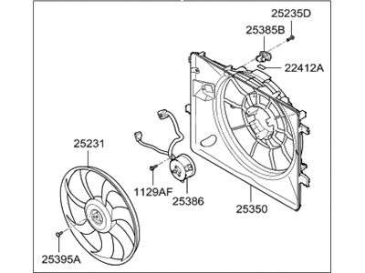 2012 Hyundai Genesis Coupe Fan Motor - 25380-2M500