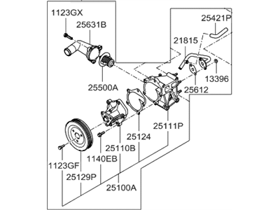 2016 Hyundai Genesis Coupe Water Pump - 25100-2C510