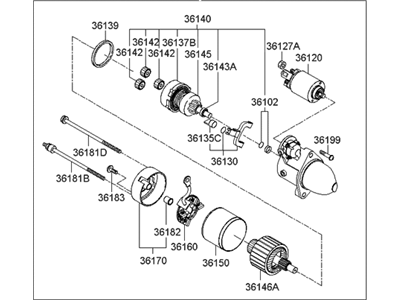 Hyundai Azera Starter Motor - 36100-3C130