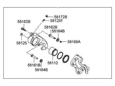 Hyundai 58180-2HA00 CALIPER Kit-Front Brake,LH