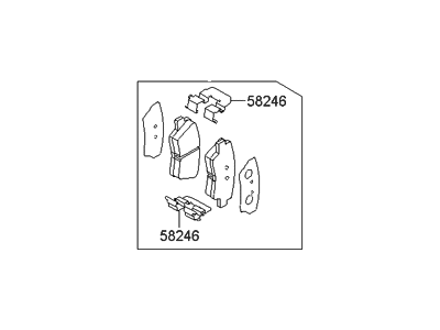 Hyundai S5830-22VA3-0 Car Care Rear Disc Brak Pad Kit