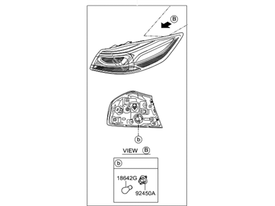 Hyundai 92402-F2410 Lamp Assembly-Rear Combination Outside,RH