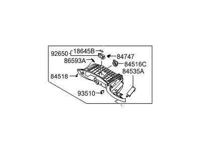 Hyundai 84540-2L500-4W Cover Assembly-Glove Box Housing Upper