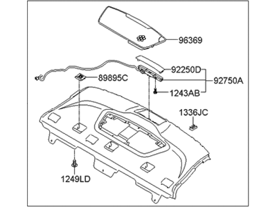 Hyundai 85610-3Q000-RY Trim Assembly-Package Tray Rear