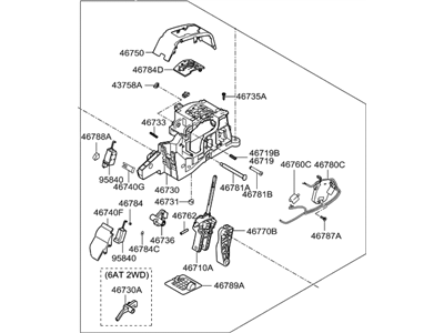 Hyundai 46700-1R230 Lever Assembly-Automatic Transmission