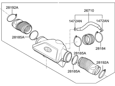 2019 Hyundai Genesis G90 Air Intake Coupling - 28130-D2000