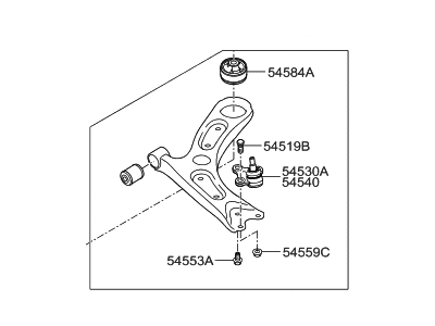 Hyundai 54500-F3000 Arm Complete-Front Lower,LH