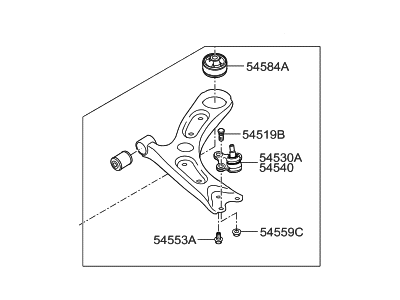 Front Left Lower Control Arm For Hyundai Elantra 2016-2020 - OEM 54500-F2AA0