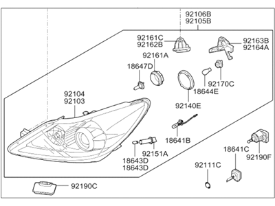 Hyundai Genesis Headlight - 92102-3M100