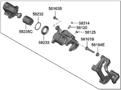 Hyundai Genesis Electrified G80 Brake Caliper - 58310-JIA00