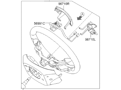 Hyundai 56110-3X903-RY Steering Wheel Black