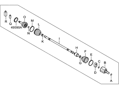 Hyundai 49501-1R050 Shaft Assembly-Drive,RH