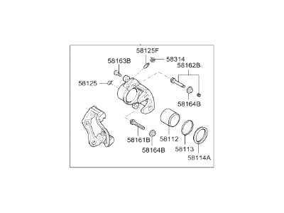 Hyundai 58180-3VA90 CALIPER Kit-Front Brake,LH