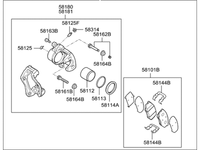 Hyundai 58110-3V900 Brake Assembly-Front,LH