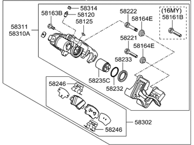 2017 Hyundai Sonata Brake Caliper Bracket - 58210-C1500