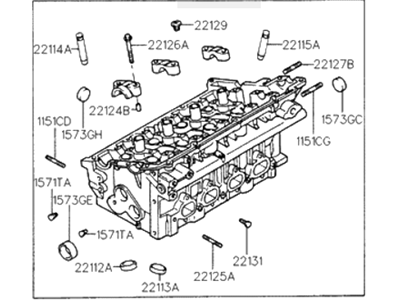 2000 Hyundai Elantra Cylinder Head - 22100-23001