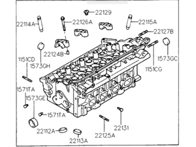 2001 Hyundai Tiburon Cylinder Head - 22100-23001