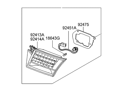 Hyundai 92404-3L001 Lamp Assembly-Rear Combination Inside,RH