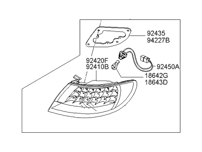 Hyundai Azera Tail Light - 92401-3L050