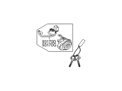 Hyundai 81900-3XF00 Key Sub Set-Steering Lock