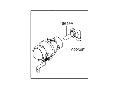 Hyundai 92202-39500 Front Passenger Side Fog Light Assembly