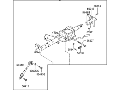 2005 Hyundai Tiburon Steering Column - 56300-2C200