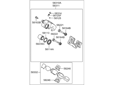 Hyundai Santa Fe Brake Caliper - 58210-2W300