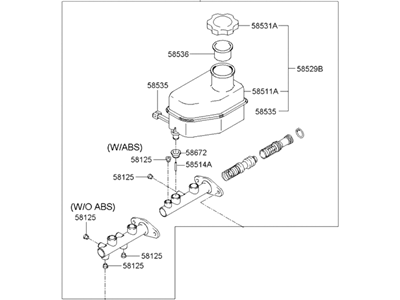 2000 Hyundai Elantra Brake Master Cylinder - 58510-2D000