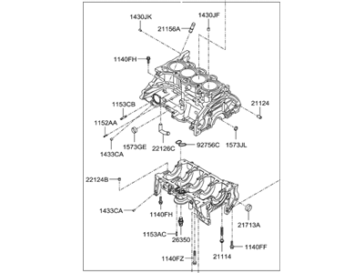 Hyundai 3D183-2EU00-A Block Assembly-Cylinder