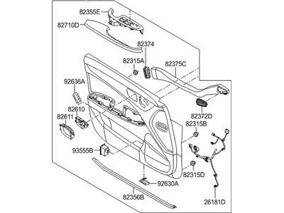 Hyundai 82305-3NIG3-RB4 Panel Assembly-Front Door Trim,LH