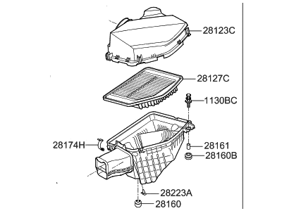 Hyundai Genesis G80 Air Filter Box - 28121-B1010