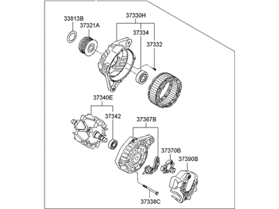 2011 Hyundai Elantra Alternator - 37300-2E200