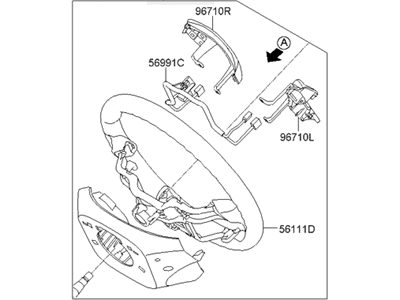 Hyundai 56110-A5461-MGB Steering Wheel Assembly