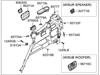 Hyundai 85730-B8070-NBC Trim Assembly-Luggage Side LH