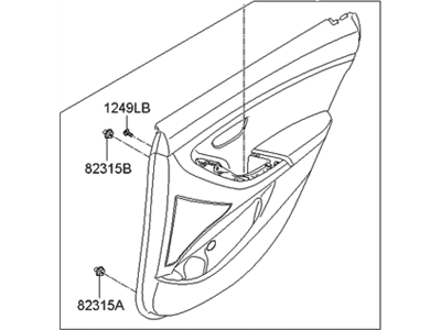 Hyundai 83307-A5160-BLU Panel Assembly-Rear Door Trim,LH