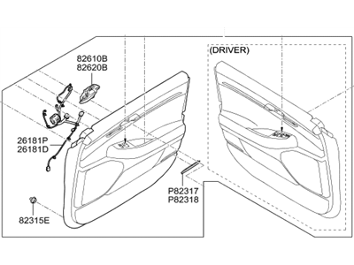 Hyundai 82307-D2250-RG4 Panel Assembly-Front Door Trim,LH