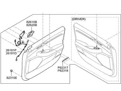 Hyundai 82308-D2250-OTH Panel Assembly-Front Door Trim,RH