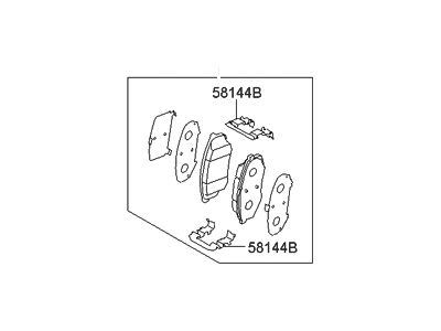 Hyundai 58101-4WA10 Front Disc Brake Pad Kit