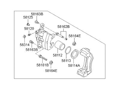 2015 Hyundai Tucson Brake Caliper - 58180-4WA10