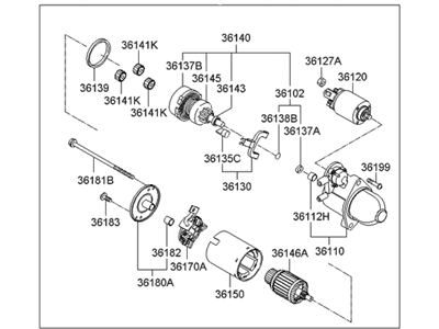 Genuine Hyundai 36100-3C220 Starter Assembly Genuine Hyundai 36100-3C220 Starter Assembly