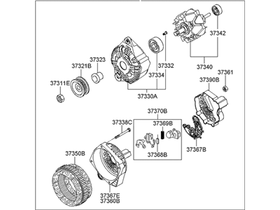 Hyundai Elantra Alternator - 37300-23600