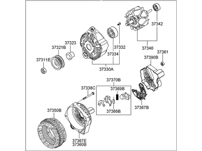 2004 Hyundai Elantra Alternator - 37300-23600