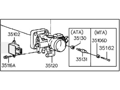 1994 Hyundai Accent Throttle Body - 35100-22070