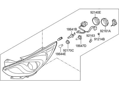 Hyundai 92101-4R050 Headlamp Assembly, Left