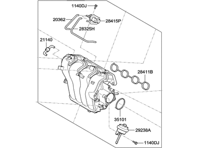 2017 Hyundai Accent Intake Manifold - 28310-2B600