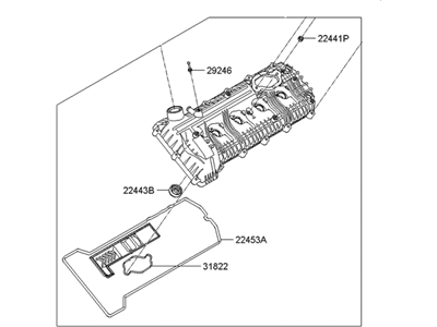 Hyundai 22410-3F300 Cover Assembly-Rocker,LH